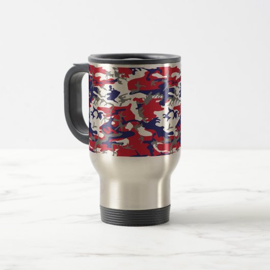 4th of July, Independence day, Camouflage Gray Reisebecher (Vorderseite Links)