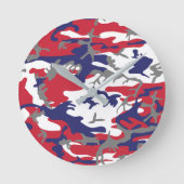 4th of July, Independence day, Camouflage Gray Runde Wanduhr (Vorderseite)