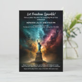 4th of July Invitation – Statue of Liberty  Einladung (Stehend Vorderseite)