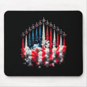 4th Of July Jet American Flag Patriotic Usa For Me Mousepad (Vorne)