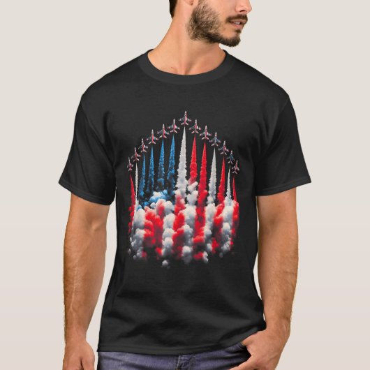 4th Of July Jet American Flag Patriotic Usa For Me T-Shirt (Vorderseite)