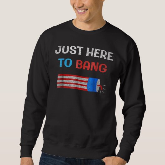 4th Of July Just Here To Bang Fireworks Men Women Sweatshirt (Vorderseite)