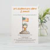 4th of July Kids Invitation – Cute Liberty Einladung (Stehend Vorderseite)