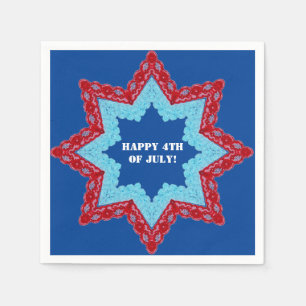 4th of July Lace Red White Blue Serviette