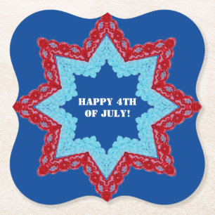 4th of July Lace Red White Blue Untersetzer