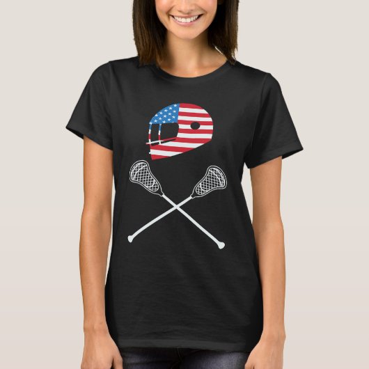 4th Of July Lacrosse American Flag Patriotic T-Shirt (Vorderseite)