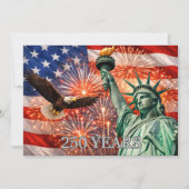 4th of July Liberty Eagle Fireworks USA 250th Einladung (Vorderseite)