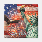 4th of July Liberty Eagle Fireworks USA 250th Magnet (Vorne)