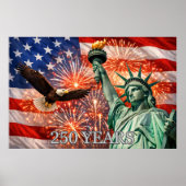 4th of July Liberty Eagle Fireworks USA 250th Poster (Vorne)
