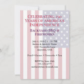 4th of July Liberty Torch Fireworks USA 250th Einladung (Rückseite)