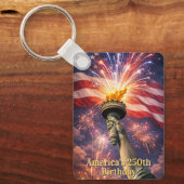 4th of July Liberty Torch Fireworks USA 250th Schlüsselanhänger (Vorderseite)