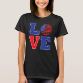 4th of July Love Baseball T-Shirt (Vorderseite)