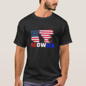 4th Of July Meowica American Flag Patriotic Cat  T-Shirt (Vorderseite)
