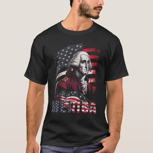 4th Of July Merica George Washington Men Women Ame T-Shirt (Vorderseite)