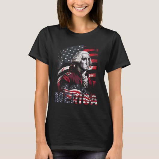 4th Of July Merica George Washington Men Women Ame T-Shirt (Vorderseite)