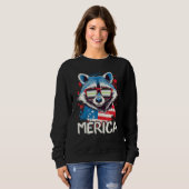 4th Of July Merica Raccoon Agender Sunglasses Flag Sweatshirt (Vorne ganz)