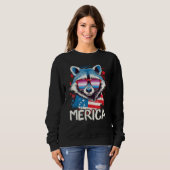 4th Of July Merica  Raccoon Bigender Sunglasses Fl Sweatshirt (Vorne ganz)