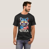 4th Of July Merica  Raccoon Non Binary Sunglasses  T-Shirt (Vorne ganz)