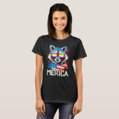 4th Of July Merica  Raccoon Non Binary Sunglasses  T-Shirt (Vorne ganz)