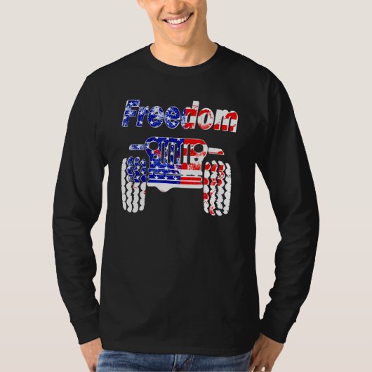 4th Of July Mud Ride UTV SXS Offroad Freedom Racer T-Shirt (Vorderseite)