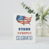 4th of July Party Invitation Feiertagspostkarte (Stehend Vorderseite)