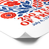 4th of July Patriotic 250th Anniversary 250 Years  Poster (Ecke)