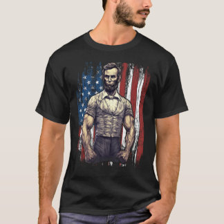 4th of July Patriotic Abraham Lincoln Graphic Jul T-Shirt