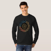 4th Of July Patriotic American Flag Sunflower Leop T-Shirt (Vorne ganz)