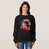 4th Of July Patriotic Bald Eagle Cool Sunglasses Sweatshirt (Vorne ganz)