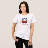 4th of July Patriotic Cherry Tri-Blend Shirt (Vorderseite voll)
