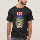 4th of July Patriotic Crocodile Wearing USA Flag H T-Shirt (Vorderseite)