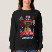 4th Of July Patriotic Day Boxer Dog Independence H Sweatshirt (Vorderseite)