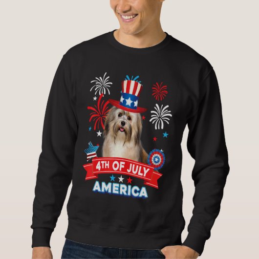 4th Of July Patriotic Day Havanese Dog Independenc Sweatshirt (Vorderseite)