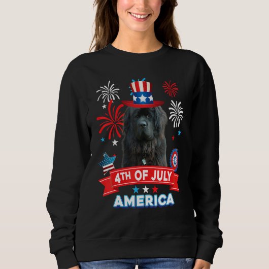 4th Of July Patriotic Day Newfoundland Dog Indepen Sweatshirt (Vorderseite)