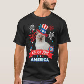 4th Of July Patriotic Day Tonkinese Cat Independen T-Shirt (Vorderseite)