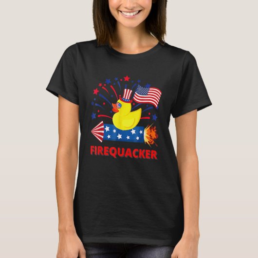 4th Of July Patriotic Firecracker Rubber Duck Fire T-Shirt (Vorderseite)