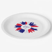 4th of July Patriotic Floral USA 250 Years Pappteller (Schrägansicht)
