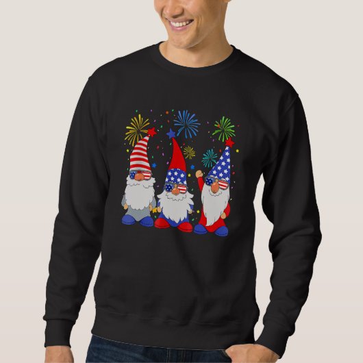 4th Of July  Patriotic Gnomes Sunglasses American  Sweatshirt (Vorderseite)