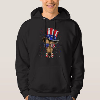 4th of July Patriotic Greyhound USA American Flag Hoodie