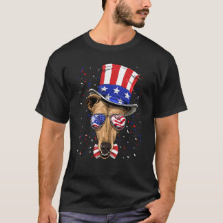 4th of July Patriotic Greyhound USA American Flag T-Shirt