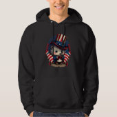4th of July Patriotic Hedgehog US Flag Hoodie (Vorderseite)