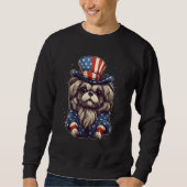 4th Of July Patriotic Pekingese Dog Sweatshirt (Vorderseite)