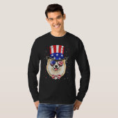4th of July Patriotic Pomeranian Merica USA Flag D T-Shirt (Vorne ganz)