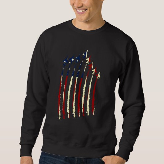 4th Of July Patriotic USA Flag Sweatshirt (Vorderseite)