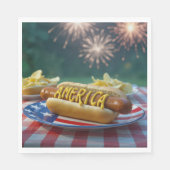 4th of July Picnic With Fireworks Serviette (Vorderseite)