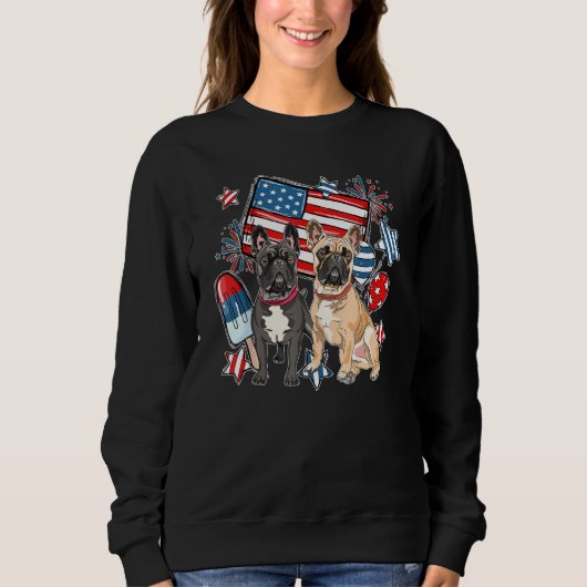 4th Of July Pitbull Dog Independence Day Patriotic Sweatshirt (Vorderseite)