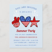 4th of July Pool And Ice Cream Party Invitation Po Postkarte (Vorderseite)