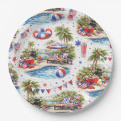 4th of July Pool Party in Florida Pappteller (Vorderseite)