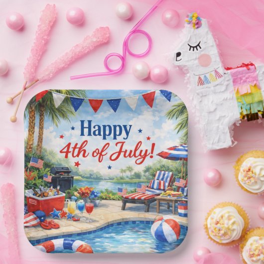 4th of July Pool Party in Florida Pappteller (Party)
