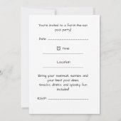 4th of July Pool Party with Hippo Einladung (Rückseite)